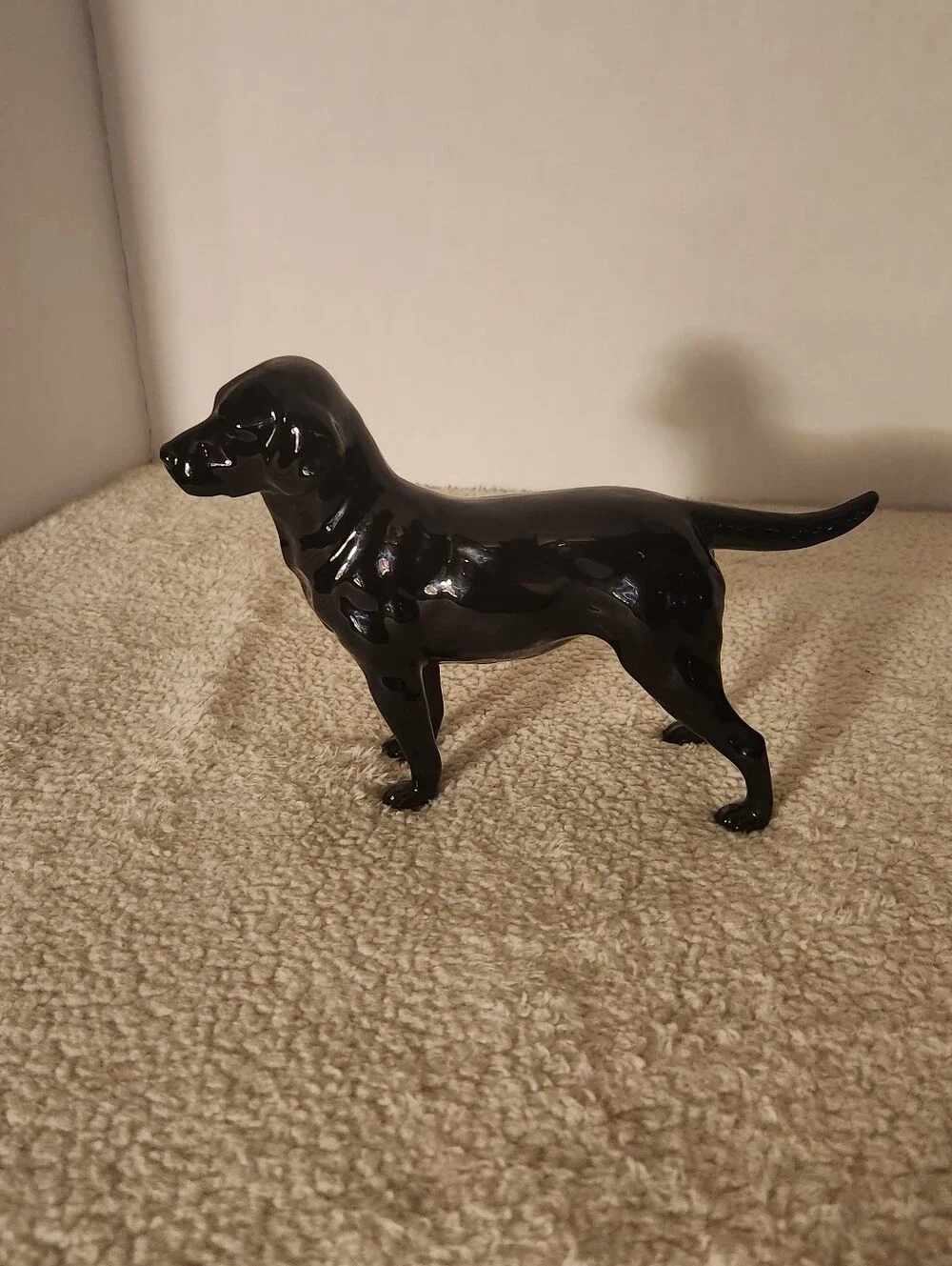 Black Ceramic Dog Figurine - Decorative Pet Statue